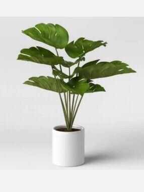 20" Artificle Monstera Plant Ceramic Planter